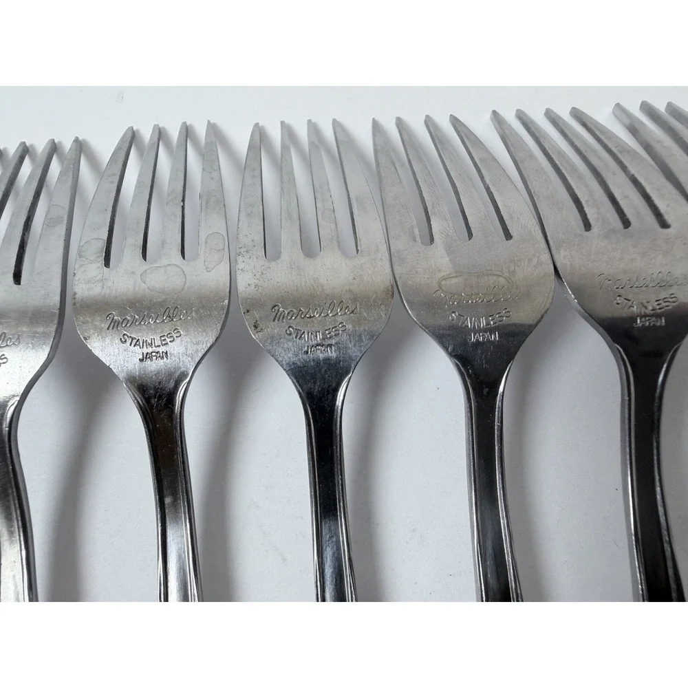 Marseilles Stainless Salad Forks Set Of 8 Japan Vintage Flower MCm